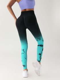 Tie Dye Gradient Color Yoga Sports Leggings.