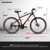 Ecarpat Mountain Bike 24 Inch Wheels, 21-Speed Mens Womens Trail Commuter City Mountain Bike