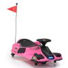 12V Kids Ride-On Drifting Car, Electric Go Kart w/ MP3, USB, LED Lights, High-Low Speed, Power Display, Protector