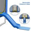 7FT Trampoline for Kids with Safety Enclosure Net, Slide and Ladder, Easy Assembly Round Outdoor Recreational Trampoline