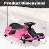 12V Kids Ride-On Drifting Car, Electric Go Kart w/ MP3, USB, LED Lights, High-Low Speed, Power Display, Protector
