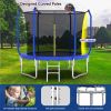 8FT Trampoline with Basketball Hoop, ASTM Approved Reinforced Type Outdoor Trampoline with Enclosure Net