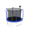 8FT Trampoline with Basketball Hoop, ASTM Approved Reinforced Type Outdoor Trampoline with Enclosure Net