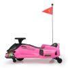 12V Kids Ride-On Drifting Car, Electric Go Kart w/ MP3, USB, LED Lights, High-Low Speed, Power Display, Protector