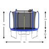 8FT Trampoline with Basketball Hoop, ASTM Approved Reinforced Type Outdoor Trampoline with Enclosure Net