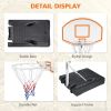 Poolside Basketball Hoop Portable Swimming Pool Basketball System Height Adjustable 3.1ft-4.7ft with 36" Backboard for Indoor Outdoor Use Orange