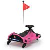12V Kids Ride-On Drifting Car, Electric Go Kart w/ MP3, USB, LED Lights, High-Low Speed, Power Display, Protector