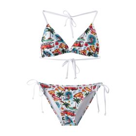 Two Pieces,Adult Women,Sexy Spaghetti String Bikini Top And Bottom,SummerVacation,Swimming,Spa,Surfing,Bathing,Swimming Pool (Option: Sandy-L)