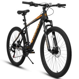 A26322 26-inch mountain bike adult aluminum frame shock absorbing front fork bike 21-speed disc brake mountain bike (Color: as Pic)
