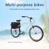 Multifunction 26 Inch 7 Speed Bike, Steel Frame, Upright Comfortable Seat, U-brake, Multi-function Rear Rack, Multicolor