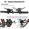 A24301 Ecarpat Mountain Bike 24 Inch Wheels, 21-Speed Mens Womens Trail Commuter City Mountain Bike