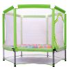 55'' Toddlers Trampoline with Safety Enclosure Net and Balls, Indoor Outdoor Mini Trampoline for Kids