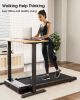 Wood Under Desk Treadmill, Walking Pad Treadmills for Home, Portable Treadmill with LED Display and Remote Control