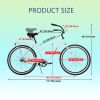 Multifunction 26 Inch Single Speed Bike, Steel Frame, Upright Comfortable Seat, Rear Roller Coaster Brakes, Multi-function Rear Shelf, Multicolor