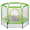 55'' Toddlers Trampoline with Safety Enclosure Net and Balls, Indoor Outdoor Mini Trampoline for Kids