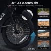Electric Bike for Adults, 500W Motor 25MPH Max Speed, 48V 10AH Removable Battery, 20" Fat Tire Foldable Electric Bike and 7-Speed Electric Bicycles