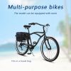 Multifunction 26 Inch 7 Speed Bike, Steel Frame, Upright Comfortable Seat, U-brake, Multi-function Rear Rack, Multicolor