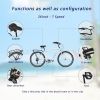 Multifunction 26 Inch 7 Speed Bike, Steel Frame, Upright Comfortable Seat, U-brake, Multi-function Rear Rack, Multicolor